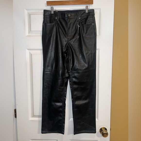 GAP Pants - GAP Black Straight Leg Leather Pants